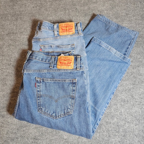 Levi's Other - Lot of 2 Levi's 541 Athletic Taper Jeans Mens 40x30 Blue Denim Pants Repaired